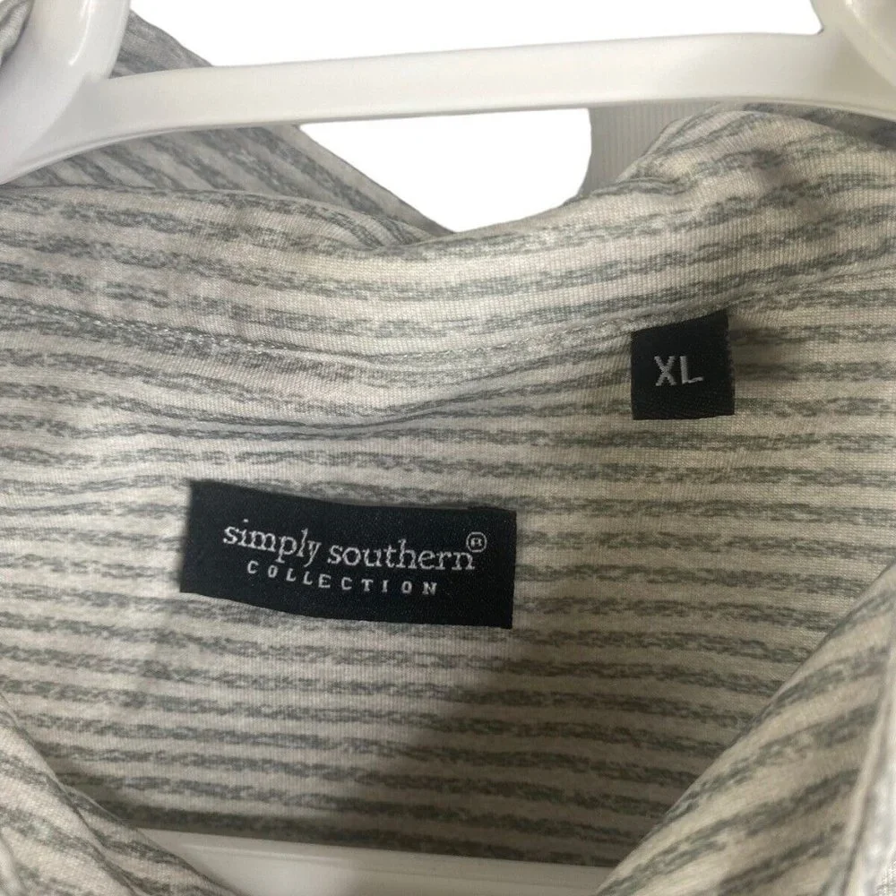 Simply Southern Quarter Zip Sweater Men’s XL Prep Performance Pullover Grey - Picture 3 of 9